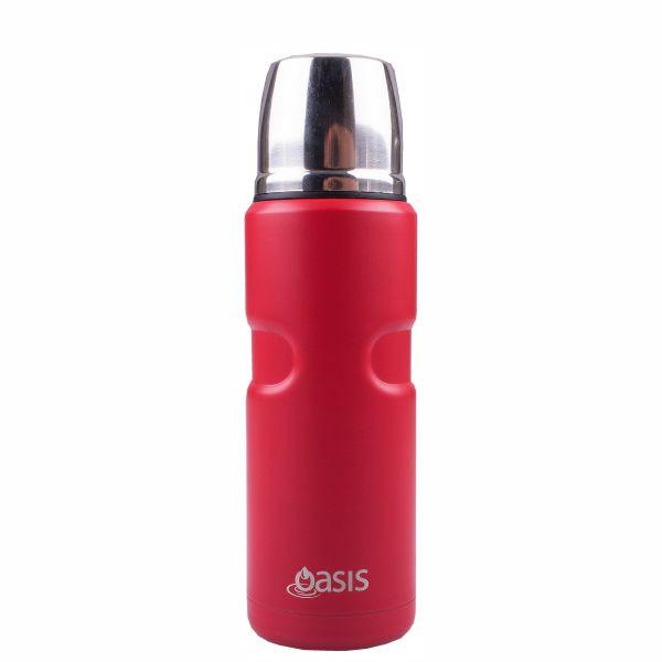 OASIS Stainless Steel Vacuum Flask 500ml - Matte Red **CLEARANCE**