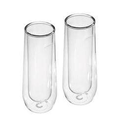 CORKCICLE Double Walled Cup Flute Glass (Pk Of 2) - Clear **Limited Stock**