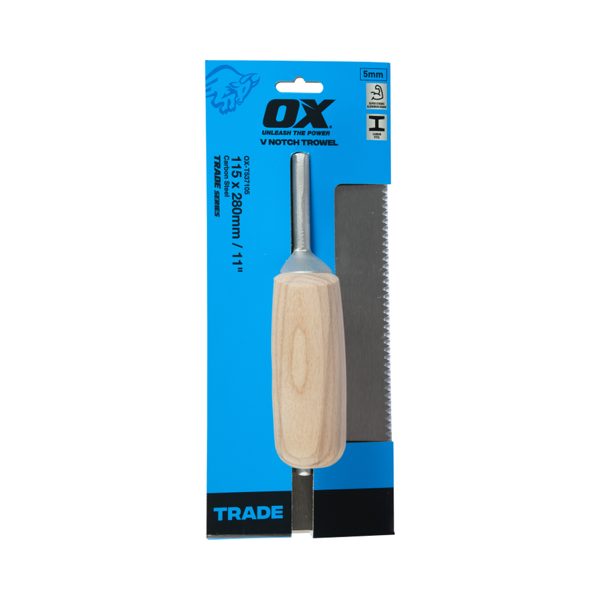 OX Trade V Notch Tiling Trowel