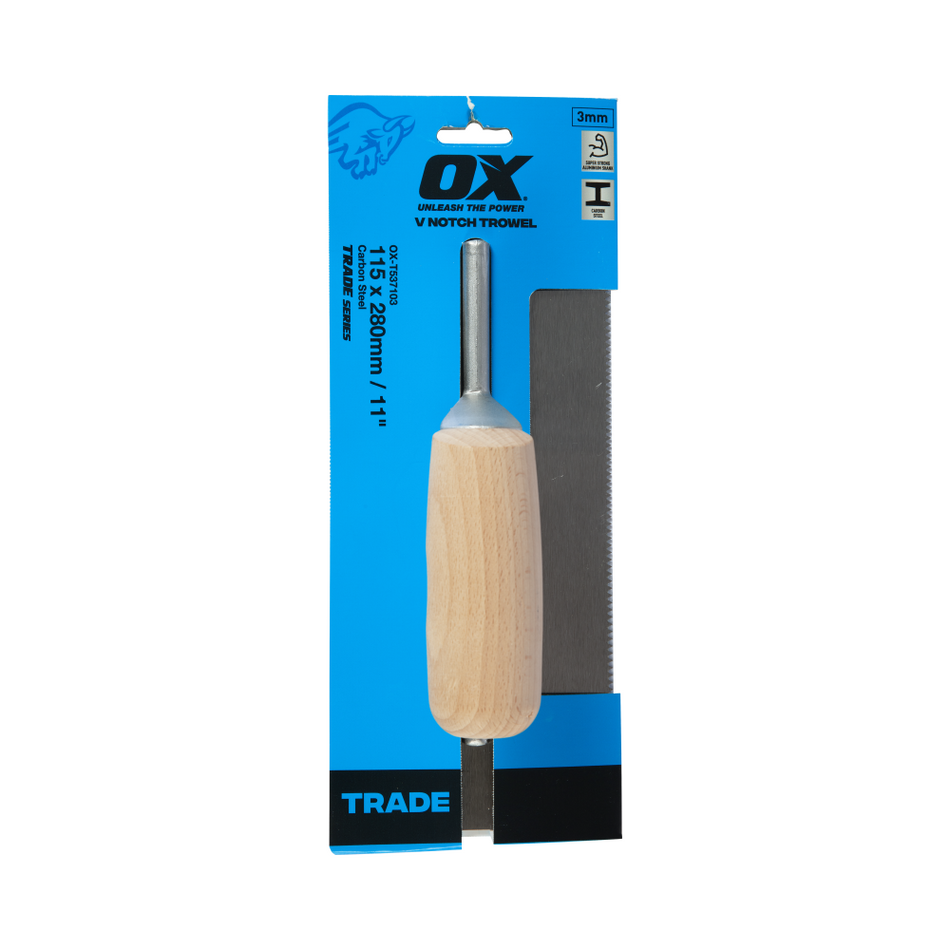 OX Trade V Notch Tiling Trowel