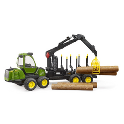 BRUDER 1:16 JOHN DEERE 1210E Forwarder & Grab W/ Tree Trunks