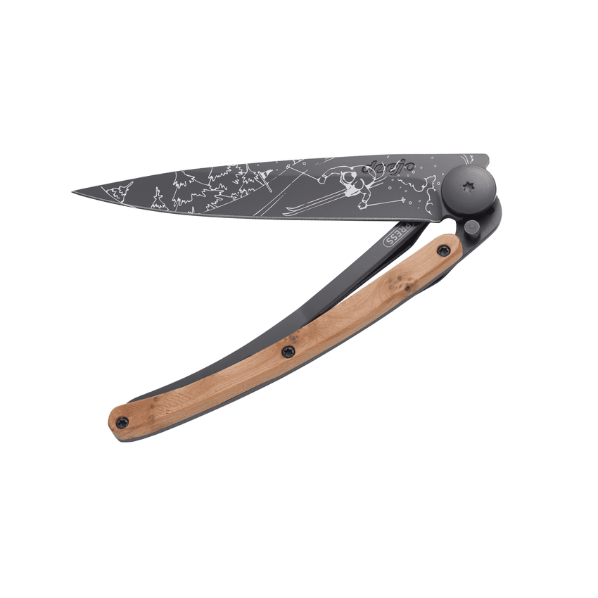 DEEJO Juniper Wood Knife 37g Black - Ski