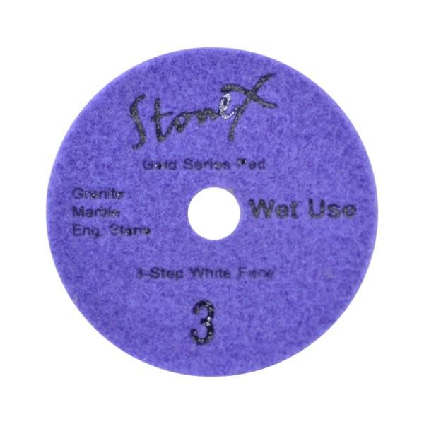 STONEX 3 Step White Face Polishing Pad - Gold Series - 100mm / 4"