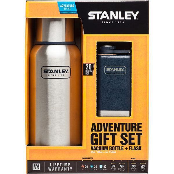 STANLEY ADVENTURE Gift Set: Bottle & Flask - Brushed Stainless Steel