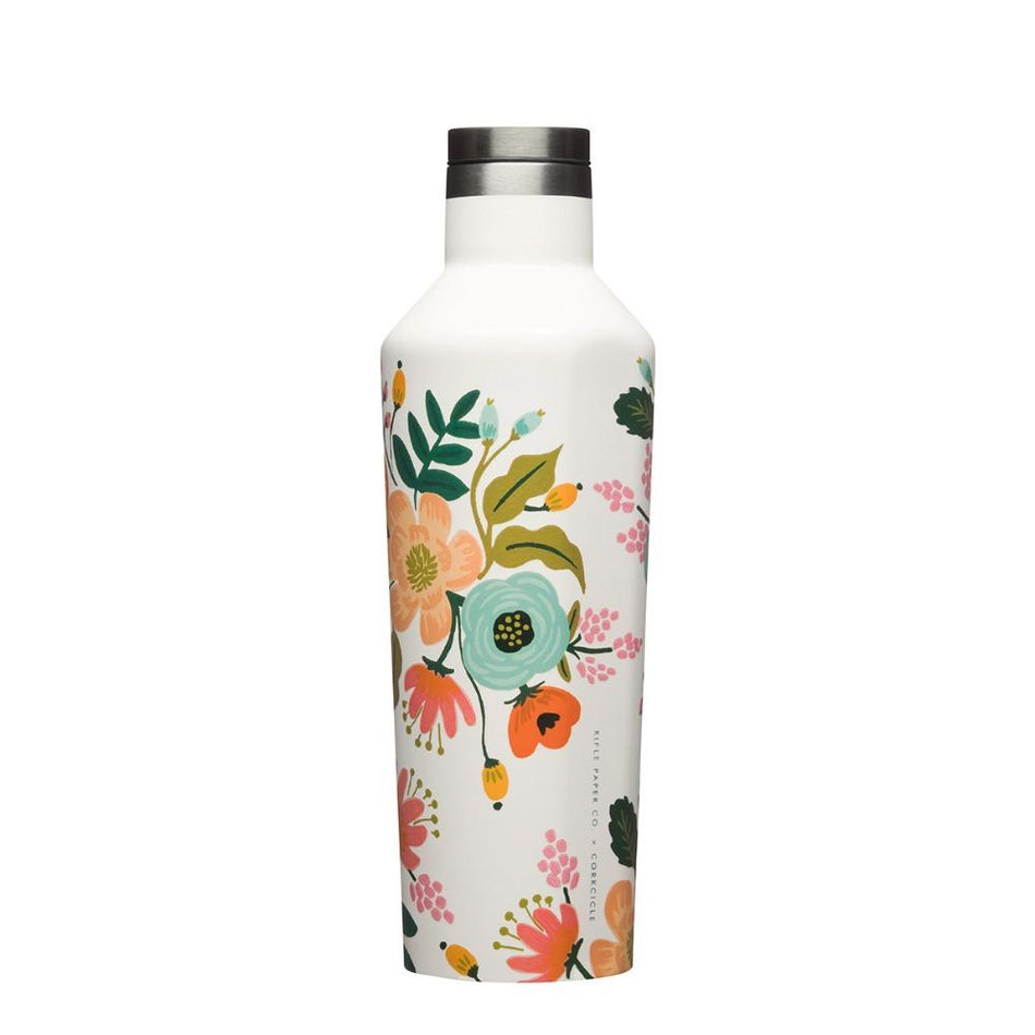 CORKCICLE x RIFLE PAPER CO. Stainless Steel Insulated Canteen 16oz (475ml) - Cream Lively Floral **CLEARANCE**