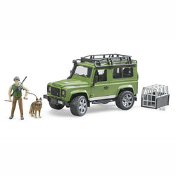 BRUDER Land Rover Defender with forest ranger and dog 1:16
