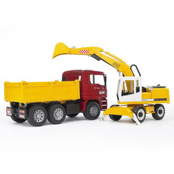 BRUDER MAN TGA Construction Truck w/Liebherr Excavator 1:16