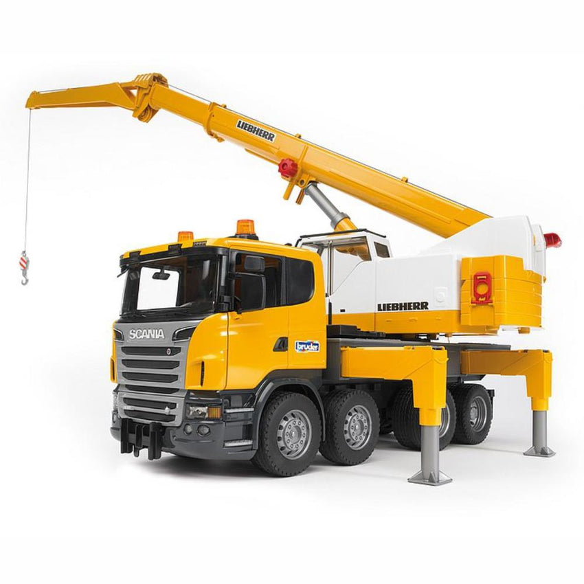 BRUDER Scania R-series Liebherr crane truck with light and sound modul