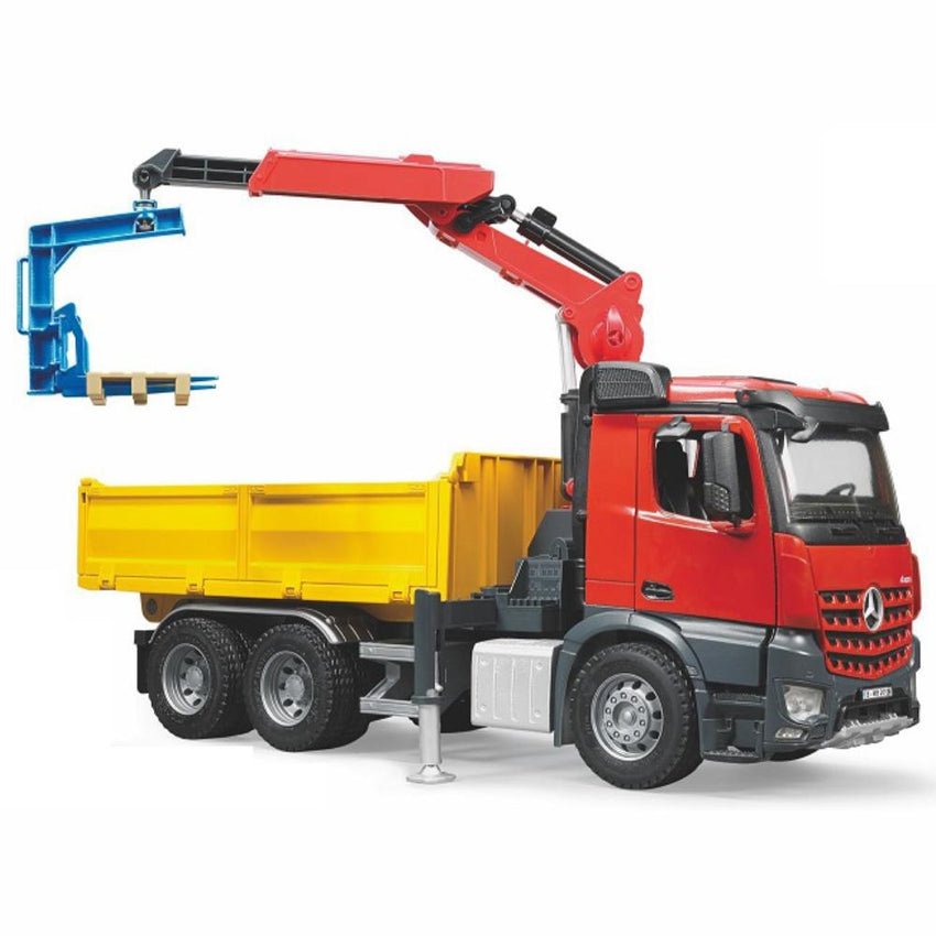 BRUDER MB Arocs Construction Truck with Crane & Accessories 1:16