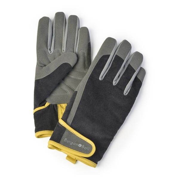 BURGON & BALL Men's Dig the Glove Gardening Gloves - Slate Corduroy L/XL - Pair