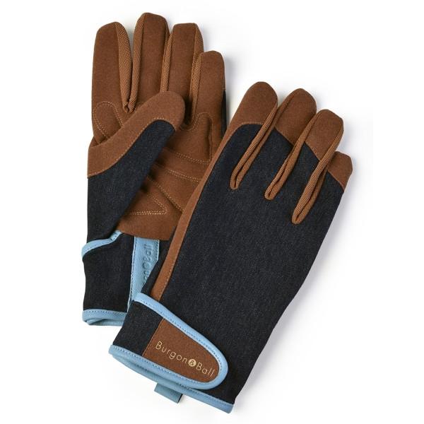 BURGON & BALL Men's Dig the Glove Gardening Gloves - Denim L/XL - Pair