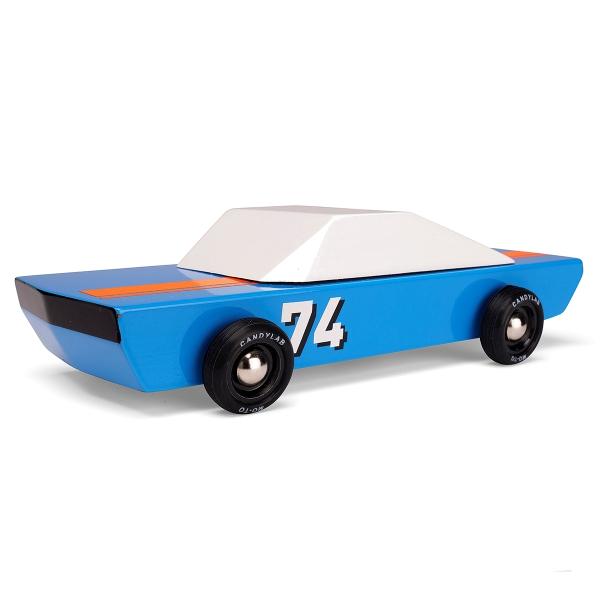 CANDYLAB Blu74 Racer Wooden Toy Racing Car
