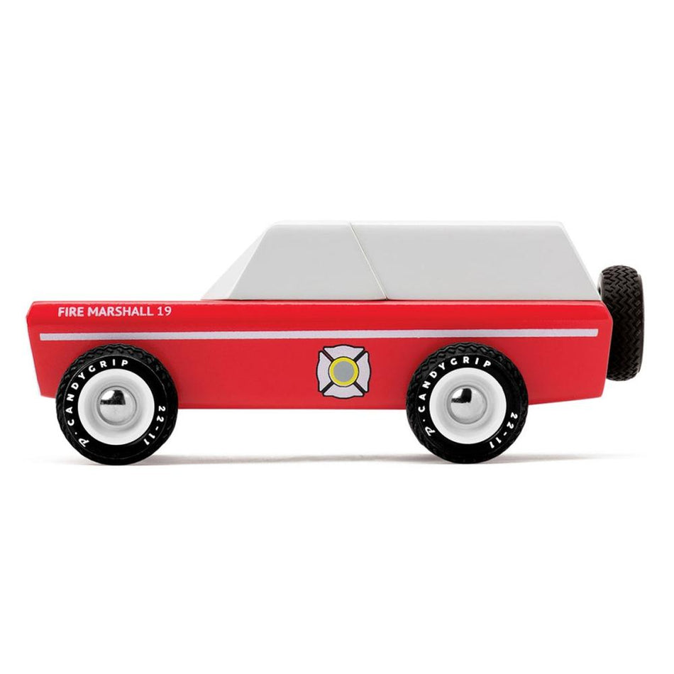 CANDYLAB Fire Marshall Wooden Toy Car