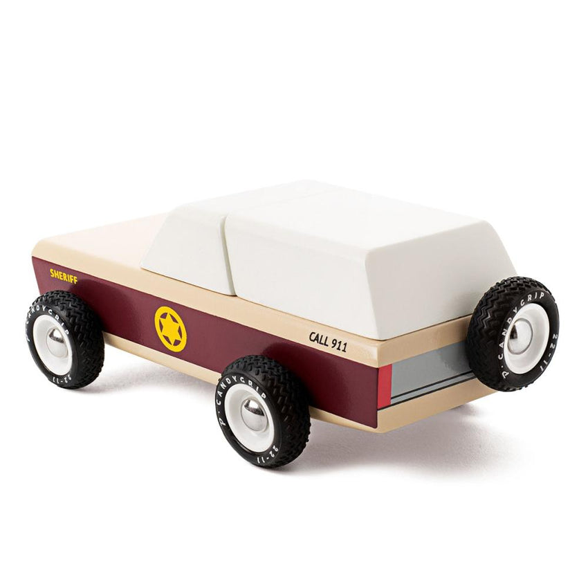 CANDYLAB Sheriff Wooden Toy Car
