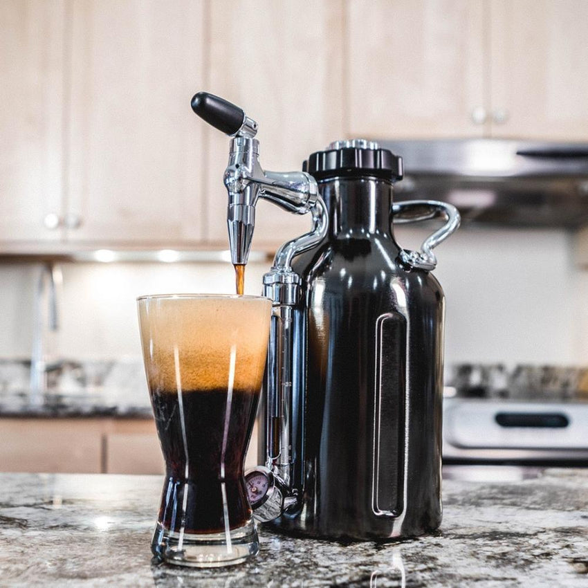 GROWLERWERKS uKeg 50oz Nitro Cold Brew Coffee Maker Keg, Black Chrome