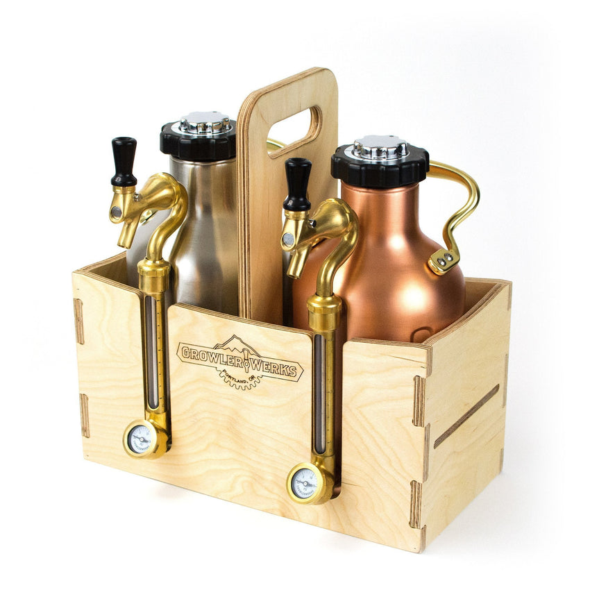 GROWLERWERKS uKeg64 Wooden Carry Case