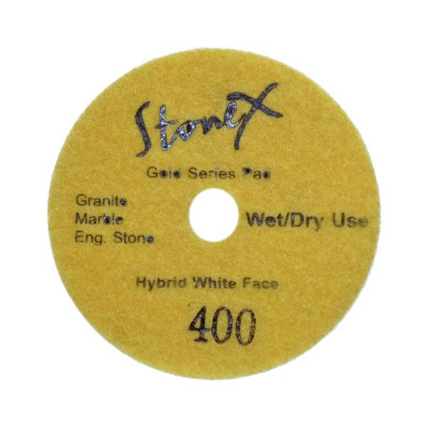 STONEX Hybrid Wet/Dry White Face Polishing Pads - Gold Series - 100mm 