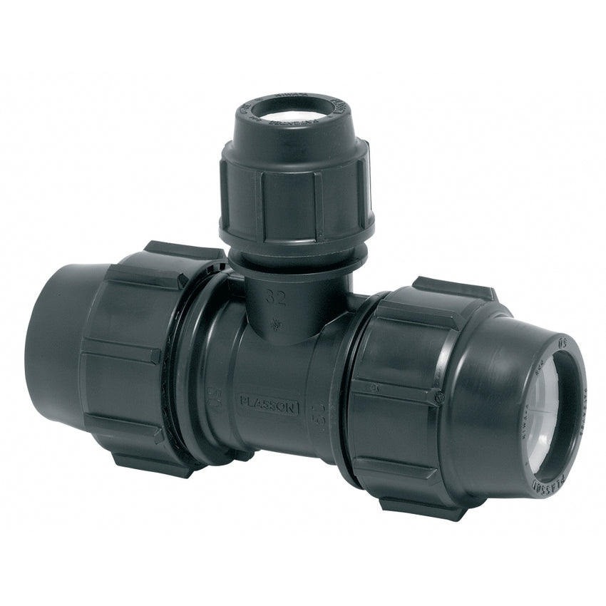 PLASSON Metric Compression Fitting - Reducing TEE 50-25-50mm