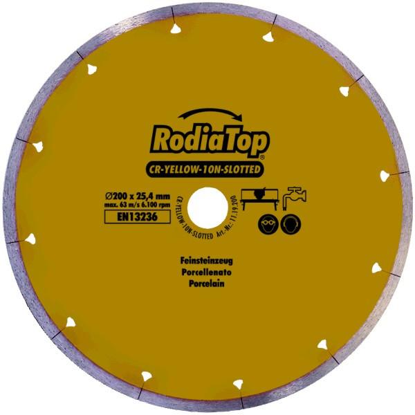 Rodia Premium Continuous Slotted Rim Diamond Blade - Porcelain