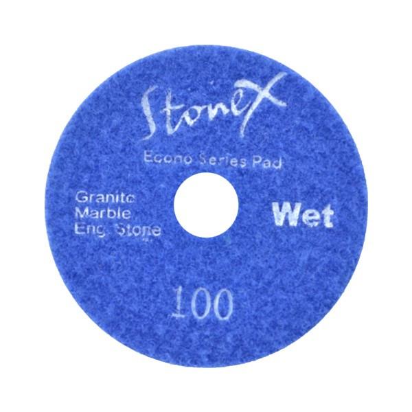 STONEX White Face Flexible Wet Polishing Pad - Econo Series - 100mm / 