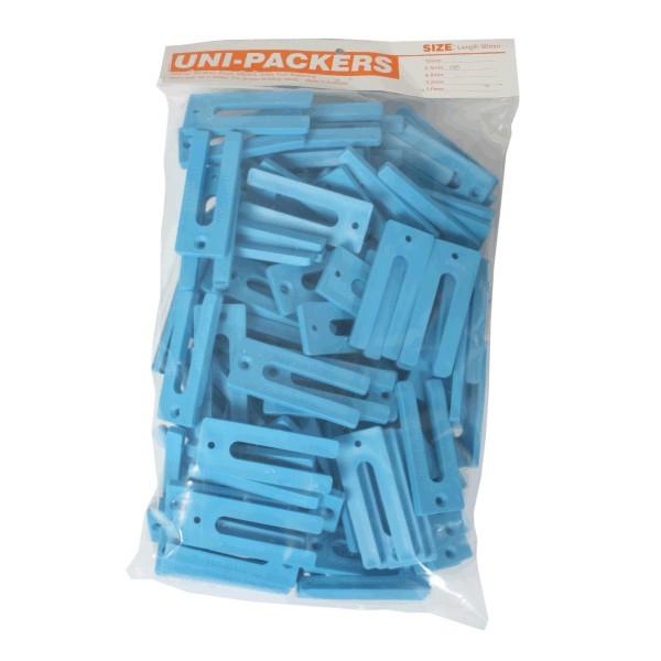 UNI-PACKERS Plastic Construction Packers - 6.5 x 90mm - Blue