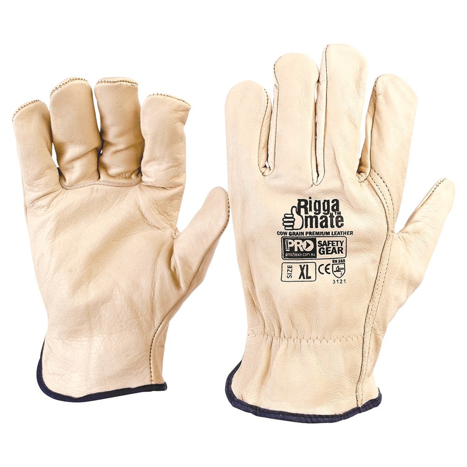 PROCHOICE Riggamate® Cow Grain Leather Rigger's Glove Beige - Pair ***Limited Stock***