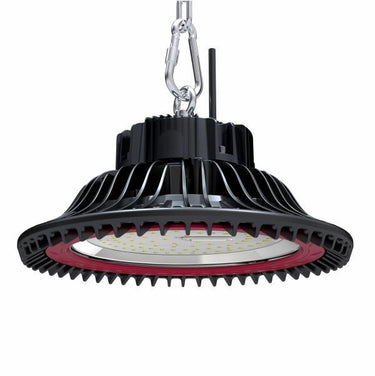 UFO LED Industrial Warehouse High Bay lights - 150W side hanging view