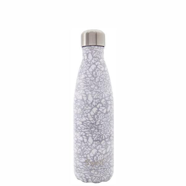 S'WELL Insulated Stainless Steel Bottle MONOCHROME Collection 500ml - White Lace