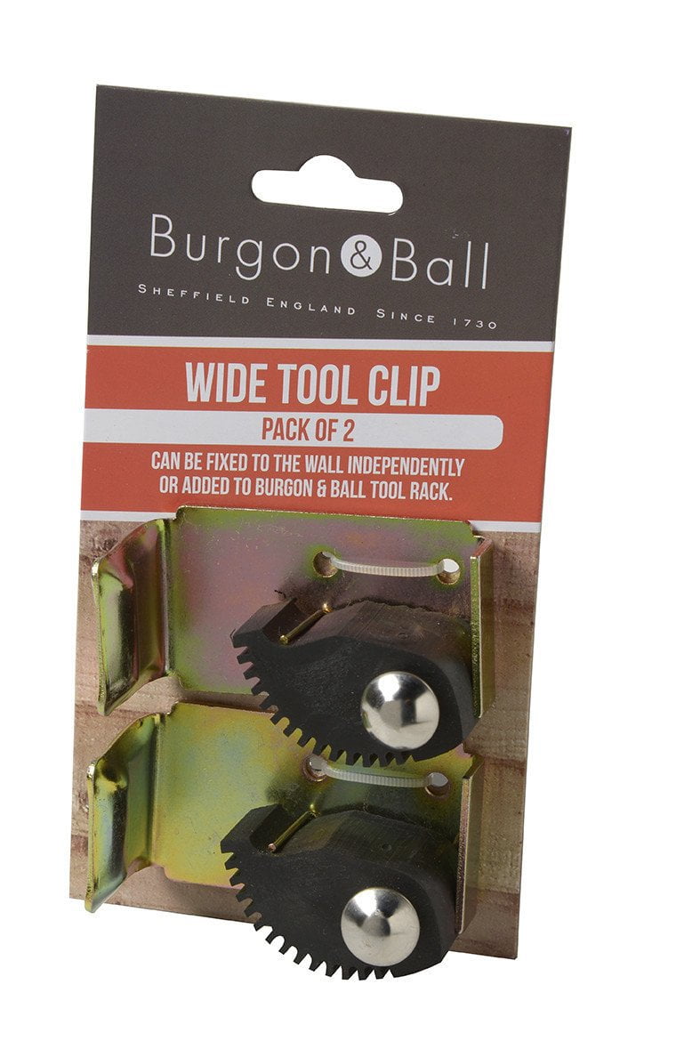 BURGON & BALL Wide Tool Rack Clips - 2 Pack