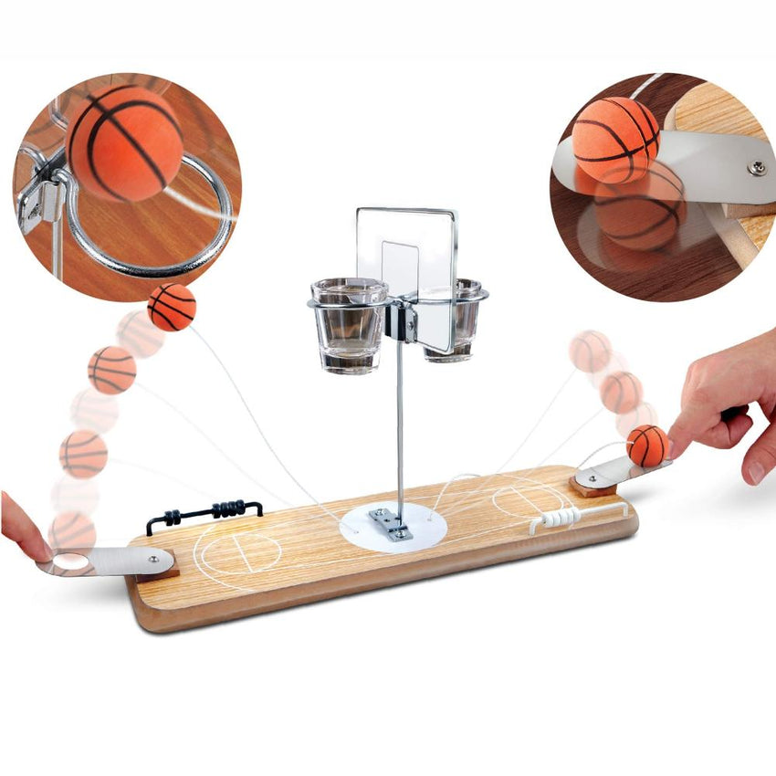 REFINERY & CO Wooden Tabletop Basketball Game